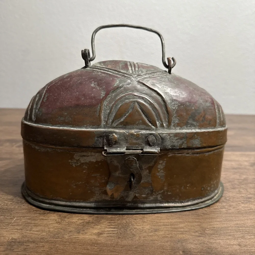 Vintage Copper Turkish Hammam Tinned Bath/Spa Soap Box‎